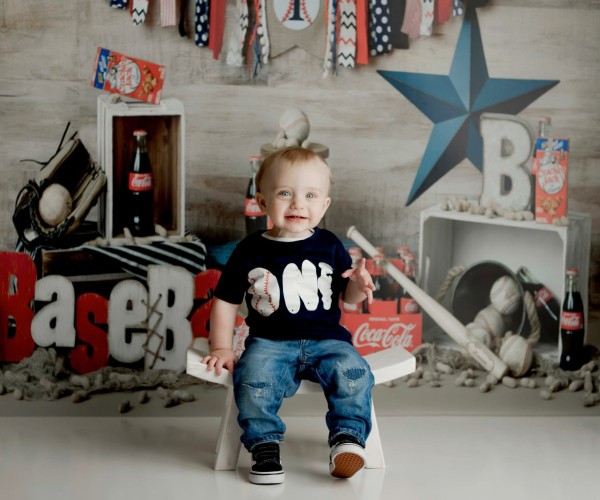 first birthday baseball themed one Lansdale Family and Newborn Photographer